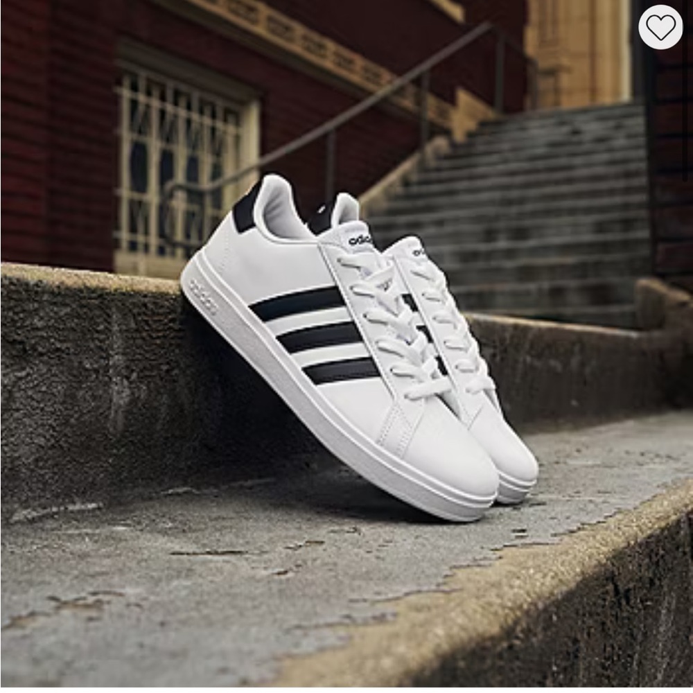 Adidas Women's White and Black Sneakers